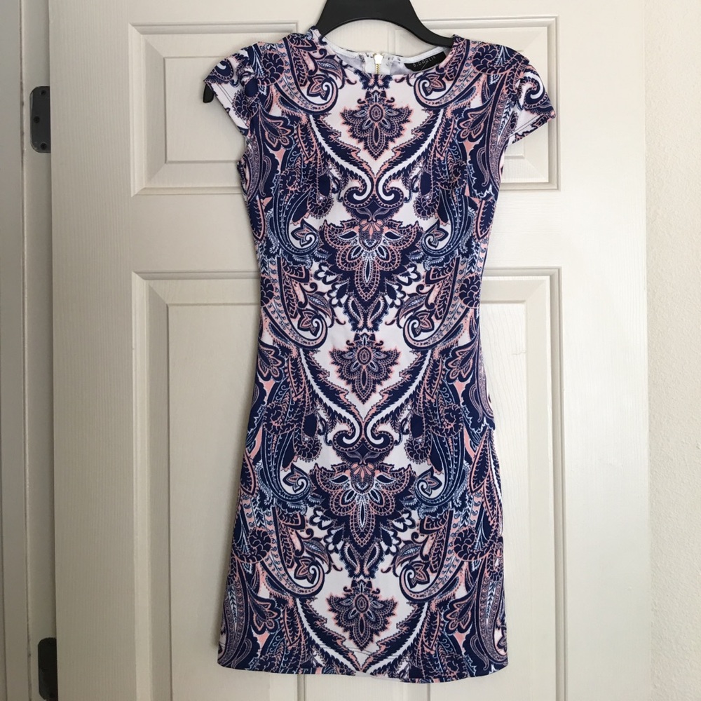 COPY - B. Darlin Pink, White, & Blue Dress Size 1/2